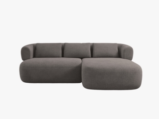 Micadoni 5-Sitzer Ecksofa Jenny Kleine Version Rechts Boucle Now or Never Grau