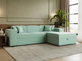Ecksofa Sokoz L Boucle (Farbe: Coral 55, Seite: Rechts)