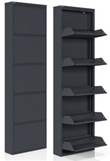 Kaufexpress GmbH Schuhschrank Metall-Schuhregal mit 5 Klappen – schmal, platzsparend & montiert Modern, robust & platzsparend – ideal für Flur, Diele oder Garderobe