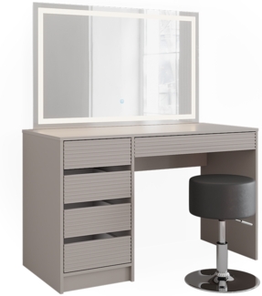 Vicco Schminktisch Cashmere 120 cm mit LED-Spiegel und Hocker, Sherry
