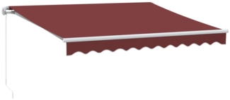 vidaXL Markise Manuell Weinrot 300x250 cm 3215228