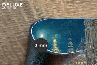 MuchoWow Platzset Heiligabend - Town Square - Mehrfarbig, (6-St), Platzsets, Tischset, Abwaschbar, Tischsets, Platzdeckchen