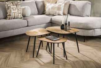 KAWOLA Couchtisch TIBALI Set 3-tlg. Metall bronze viereckig 43 x 51 x 62 cm