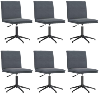 vidaXL Esszimmerstühle 6 Stk. Dunkelgrau Samt 3315698