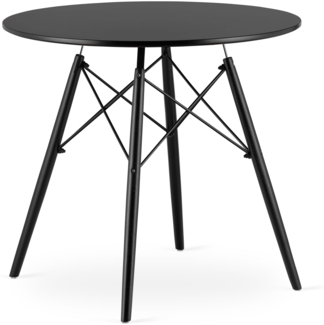 Valora KOVA TODI Runder Tisch 80 cm - Schwarz / Schwarze Beine