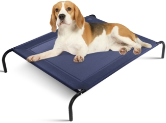 Hundebett Garten Hundeliege Liegeplatz draußen Hundesofa Grau 110 x 80 x 18 cm Metall