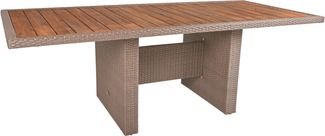 Gartentisch ESSEN - Akazie, Weidenbraun, 100 x 220 x 75 cm | Terrassentisch Wetterfest Outdoor Tisch