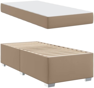 vidaXL Bettrahmen mit Matratze Cappuccino 90 x 200 cm Stoff 3399225
