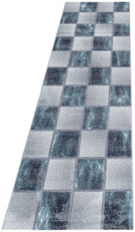 Kurzflor Teppich Oro Läufer - 80x250 cm - Blau