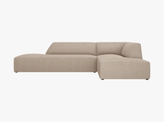 Micadoni Ecksofa Ruby 4-Sitzer Rechts Strukturierter Stoff Ottawa Dunkelbeige