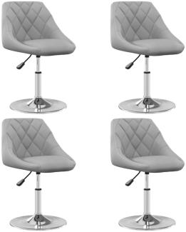 vidaXL Esszimmerstühle 4 Stk. Drehbar Hellgrau Samt 3088758