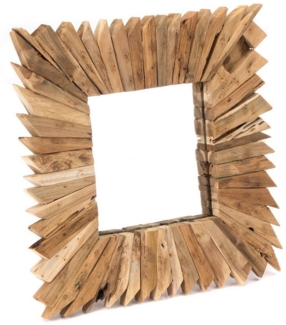 CREEDWOOD Wandspiegel HOLZ WANDSPIEGEL "SPIKES", 50x50 cm, Massivholz, Natur Holzspiegel