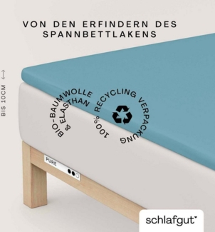 Schlafgut Spannbettlaken PURE TOPPER in Gr. 90x200, 140x200 oder 180x200 cm, Laken für Topper, Jersey-Elasthan, Gummizug: rundum, (1 Stück), aus 100% Bio-Baumwolle, für Matratzen bis 10 cm Höhe, Bettlaken
