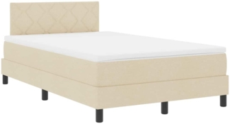 vidaXL Boxspringbett mit Matratze Creme 120 x 190 cm Stoff 3342273
