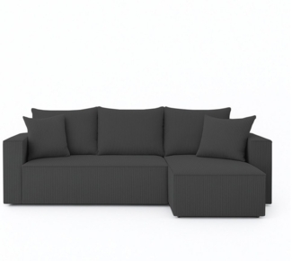 NEXT COLLECTION Ecksofa VELO, Schlaffunktion, weicher und angenehmer Stoff zum Anfassen, Bettzeugkasten, lose Rückenkissen