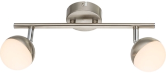 LED Deckenlampe, zwei bewegliche Spots, Chrom, Acryl