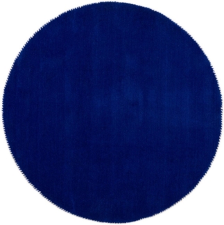 carpetfine Wollteppich Gabbeh Lola Uni, rund, Höhe: 14 mm, mit natürlichem Pflanzenmaterial von Hand gewebt, auch als Läufer