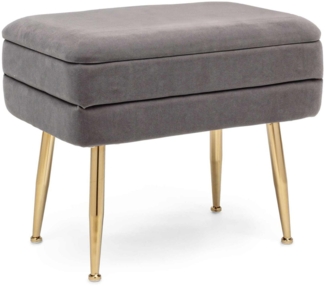 Bizzotto Bank Pavlina aus Samt 50 cm, Grau