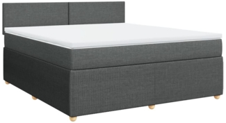 vidaXL Boxspringbett mit Matratze Dunkelgrau 180x200 cm Stoff 3287529