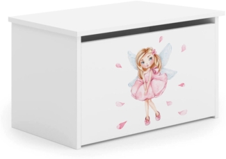 Dmora Container-Box Swami, Mehrzweckbehälter, Containerkoffer, Aufbewahrungskiste, 40x42 h73 cm, Weiß mit Fee