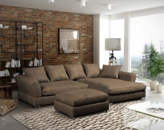 Couchgarnitur TIZIAN diverse Stoff und Farbvarianten/ Rechts+Hocker