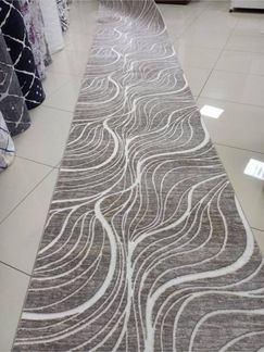 Gel-Läufer mit rutschfester Rückseite 80 x 450 cm Baumwolle Grau 88781832 [en. casa]