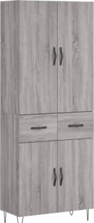vidaXL Highboard Grau Sonoma 69,5x34x180 cm Holzwerkstoff 3198183