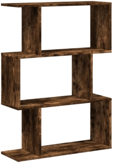 vidaXL Raumteiler-Bücherregal 3 Fächer Räuchereiche 70x24x97 cm 858115