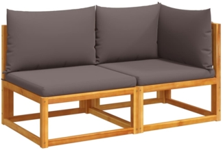 vidaXL Gartensofa mit Kissen 2-Sitzer Holz Akazie & Seil 4008163