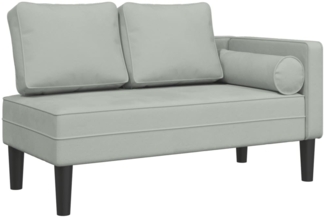 vidaXL Chaiselongue mit Kissen Hellgrau Samt 4007571