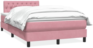 vidaXL Boxspringbett mit Matratze Rosa 120x220 cm Samt 3316544