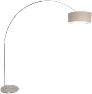 Steinhauer Lighting Bogenleuchte SPARKLED LIGHT Silber Grau Leinen 50cm 9904ST