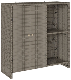 vidaXL Garten-Geräteschrank Aufbewahrungsschrank Grau 100 x 36 x 102 cm Rattan