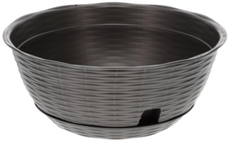 GarPet Pflanzschale Pflanzschale Blumenschale Untersetzer Rattan Optik Friedhof Garten