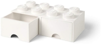 Room Copenhagen 'LEGO Storage Brick 8' Aufbewahrungsbox weiß mit 2 Schubladen