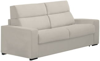Dmora 3-Sitzer festes Sofa Ozegna, Lineares Sofa für Wohnzimmer, gepolstert, abnehmbarer Bezug, 100 % Made in Italy-Qualität, 220x95 h100 cm, Beige
