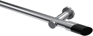 Gardinenstangen-Set Platon Verano 120 cm, 1-läufig (ohne Ringe), 20 mm Ø Chrom