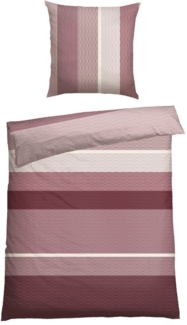 Schiesser Bettwäscheset Endy Stripes - Renforcé - 2-teilig - 135 x 200 cm - Beere