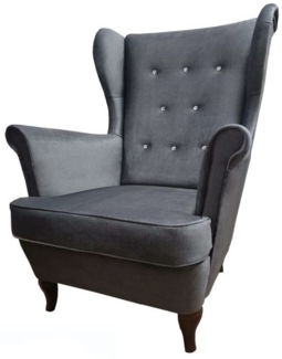 Sessel Ohrensessel Wohnzimmersessel ISABELLE inkl. Hocker