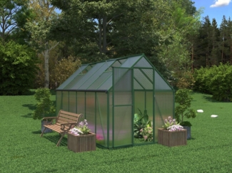 Vente-unique - Gewächshaus - Polycarbonat & Aluminium - 6 m² - Grün - ASTELIA