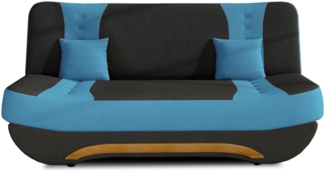 Eltap Ewa II Sofa (Alova 04, Alova 29) mit Schlaffunktion, Schwarz, 90 x 88 x 189 cm