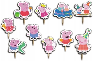 Festivalartikel Tortenstecker PEPPA PIG Topper Set 10 Stk Geburstag Torten Deko Kuchen Junge