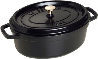 Staub La Cocotte 31cm oval, schwarz, Gusseisen Auflaufformen + Bräter
