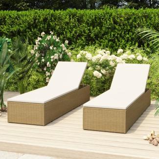 vidaXL Sonnenliege Poly Rattan Braun und Cremeweiß 310147