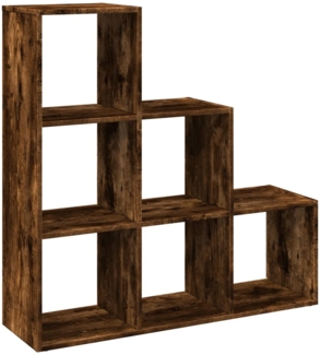 vidaXL Raumteiler-Bücherregal 3 Etagen Räuchereiche 99x29x99 cm 857962