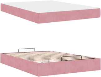 vidaXL Bettgestell mit Matratze mit Matratze 2 pcs Rosa Samt 3399569
