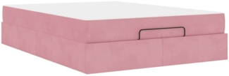 vidaXL Bettgestell Rosa 140 x 200 cm Samt 3399569