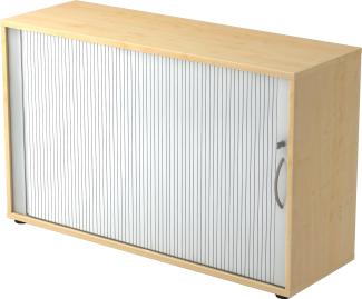 bümö® Rollladenschrank 2 OH abschließbar in Ahorn/Silber mit Bogengriff