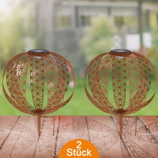 Solarleuchte Garten Kugel 2er Set Solarlampe Außen Außenleuchte Solar 30cm