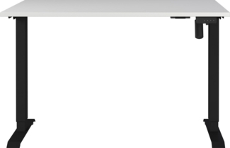 Germania Schreibtisch 8022-581, in Lichtgrau/Schwarz, elektr. höhenverstellbar, 120 x 119 x 80 cm (BxHxT)